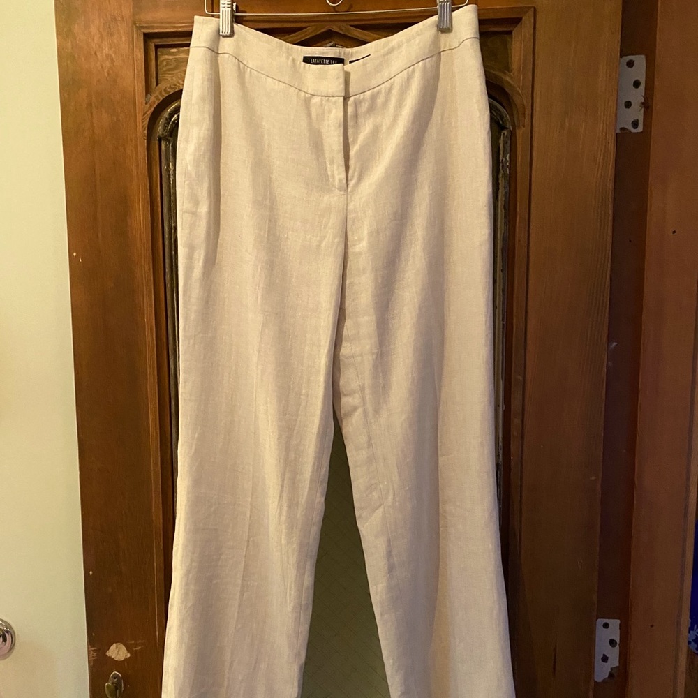 Lafayette 148 New York Wide Leg 100% Linen Pants